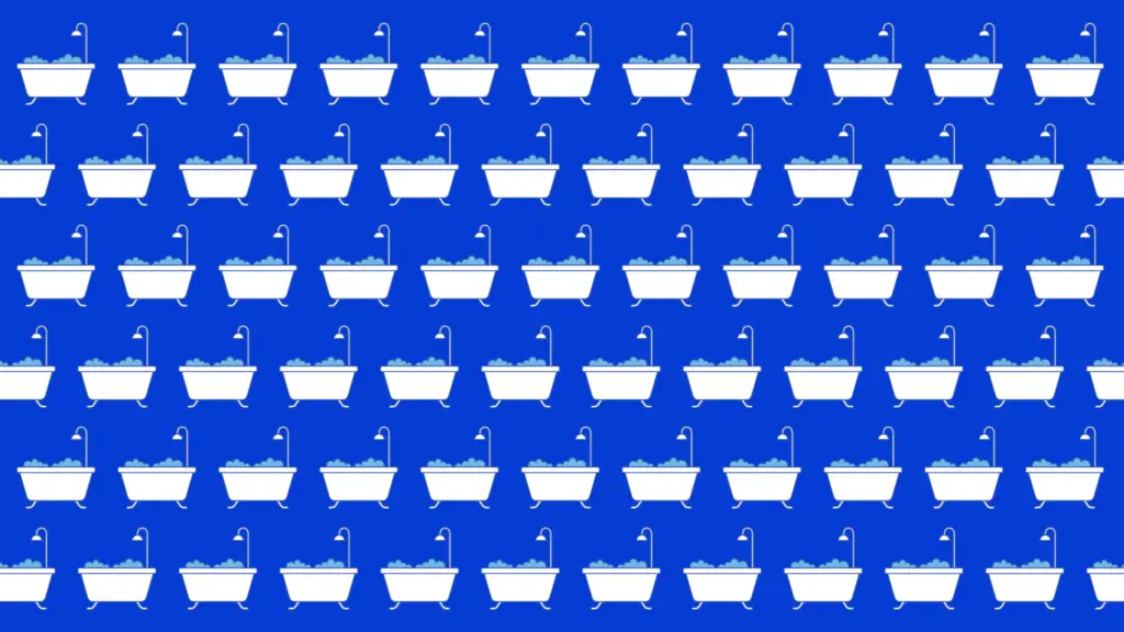A blue background with Olympic-sized white tubs on it.