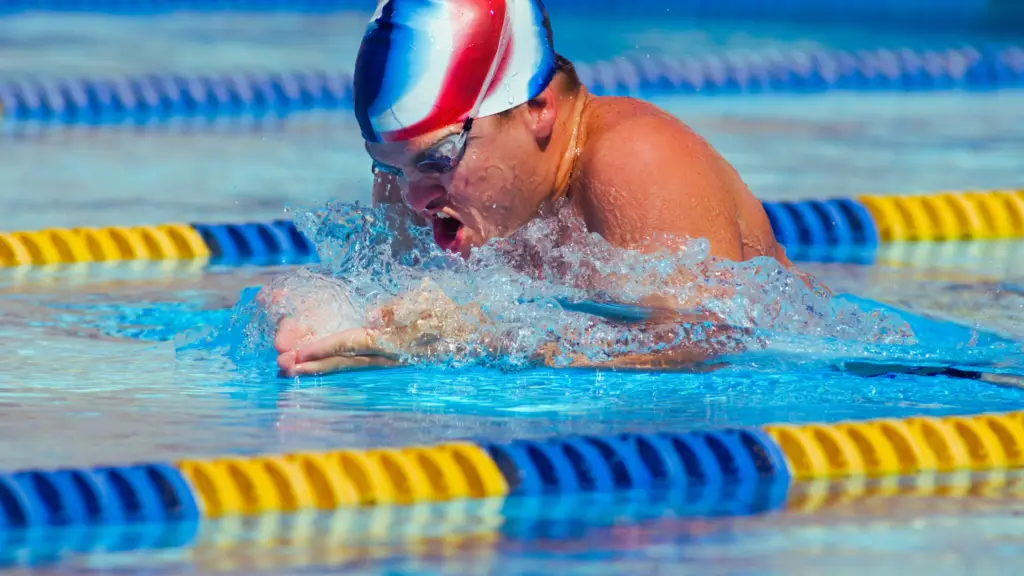 A swimmer is swimming in a pool.